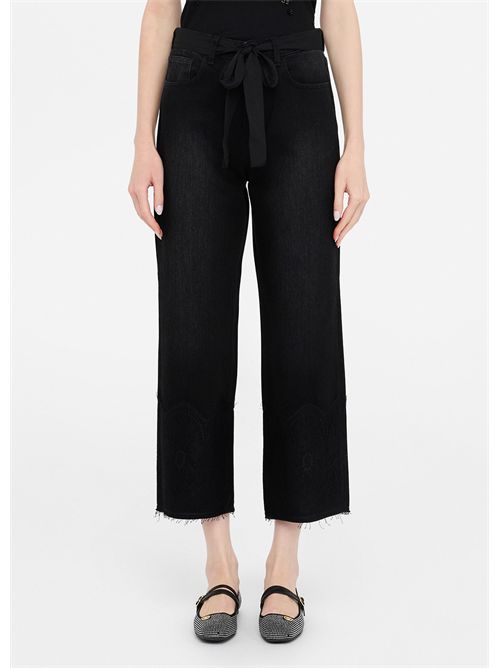 Jeans straight con dettagli in pizzo LIU JO | UF5212D0280/87381
